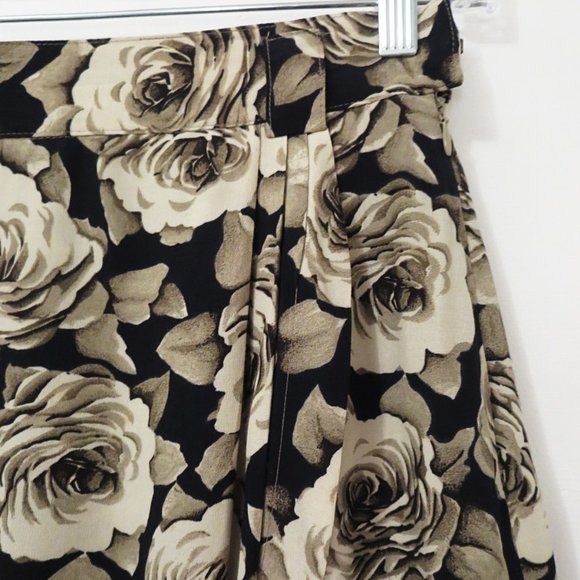 Vintage Faux Wrap Mini Skirt Pencil Rose Print 24" - Picture 2 of 7